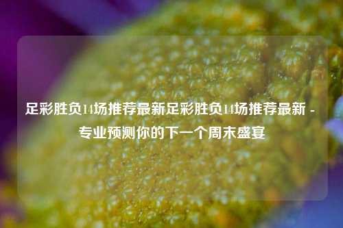足彩胜负14场推荐最新足彩胜负14场推荐最新 - 专业预测你的下一个周末盛宴