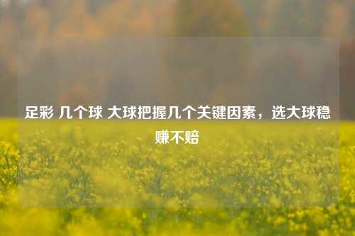 足彩 几个球 大球把握几个关键因素，选大球稳赚不赔