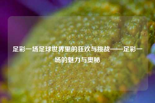 足彩一场足球世界里的狂欢与挑战——足彩一场的魅力与奥秘