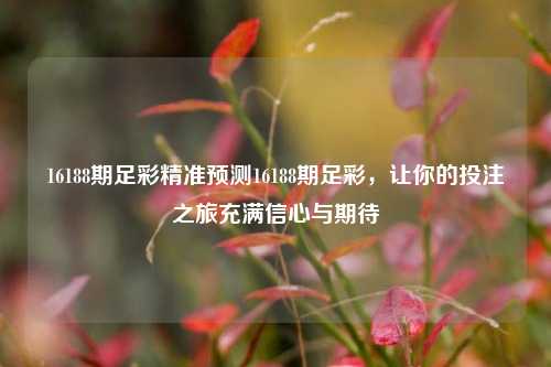 16188期足彩精准预测16188期足彩，让你的投注之旅充满信心与期待
