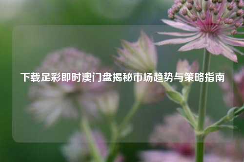 下载足彩即时澳门盘揭秘市场趋势与策略指南