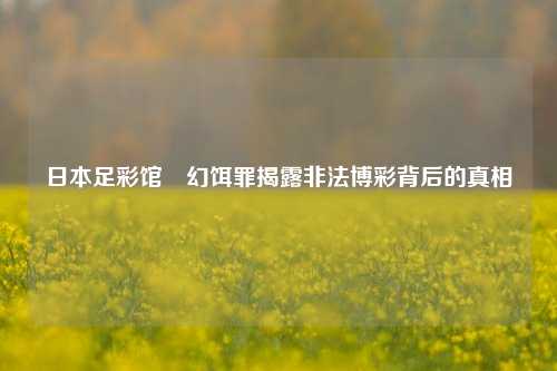 日本足彩馆変幻饵罪揭露非法博彩背后的真相