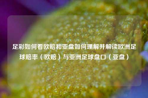 足彩如何看欧赔和亚盘如何理解并解读欧洲足球赔率（欧赔）与亚洲足球盘口（亚盘）