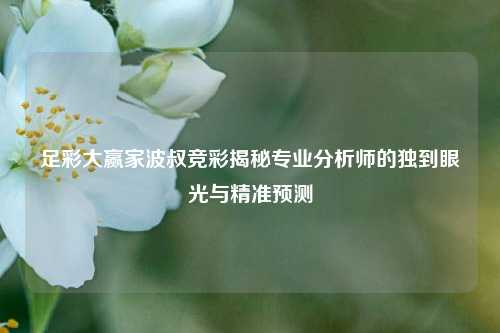 足彩大赢家波叔竞彩揭秘专业分析师的独到眼光与精准预测