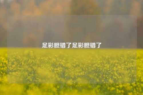 足彩胆错了足彩胆错了