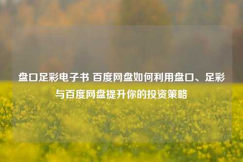 盘口足彩电子书 百度网盘如何利用盘口、足彩与百度网盘提升你的投资策略