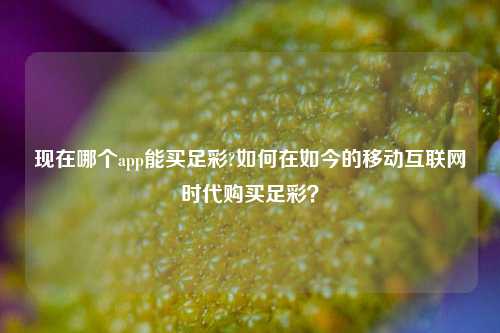 现在哪个app能买足彩?如何在如今的移动互联网时代购买足彩？