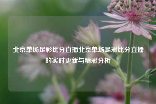 北京单场足彩比分直播北京单场足彩比分直播的实时更新与精彩分析