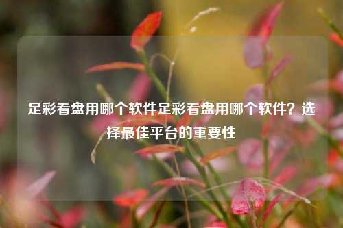 足彩看盘用哪个软件足彩看盘用哪个软件？选择最佳平台的重要性