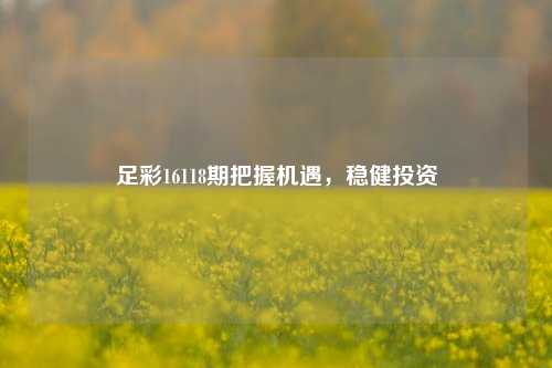 足彩16118期把握机遇，稳健投资