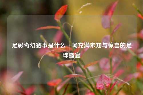 足彩奇幻赛事是什么一场充满未知与惊喜的足球盛宴