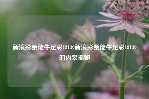 新浪彩票佬牛足彩18139新浪彩票佬牛足彩18139的内幕揭秘