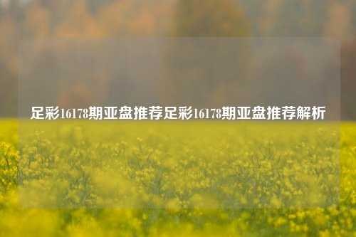 足彩16178期亚盘推荐足彩16178期亚盘推荐解析