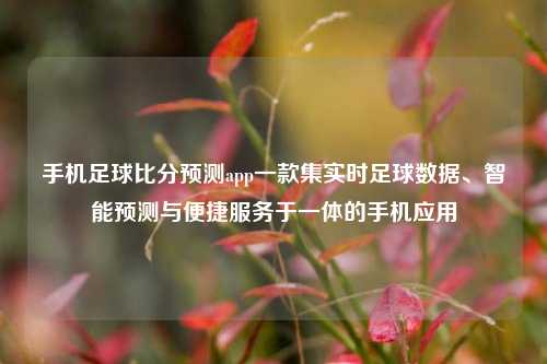 手机足球比分预测app一款集实时足球数据、智能预测与便捷服务于一体的手机应用