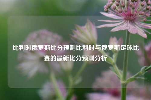 比利时俄罗斯比分预测比利时与俄罗斯足球比赛的最新比分预测分析