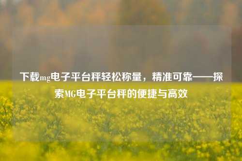 下载mg电子平台秤轻松称量，精准可靠——探索MG电子平台秤的便捷与高效