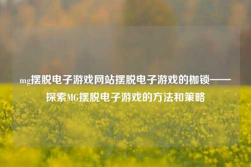 mg摆脱电子游戏网站摆脱电子游戏的枷锁——探索MG摆脱电子游戏的方法和策略