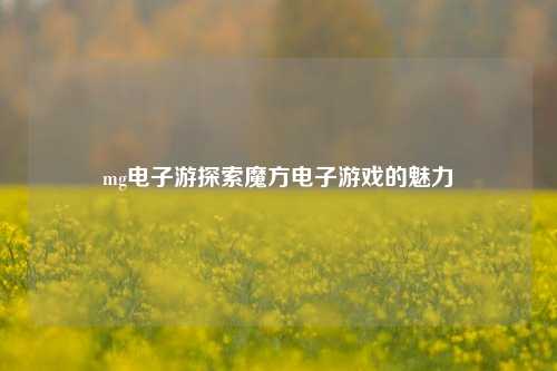 mg电子游探索魔方电子游戏的魅力