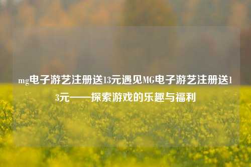 mg电子游艺注册送13元遇见MG电子游艺注册送13元——探索游戏的乐趣与福利