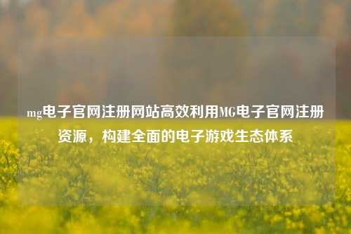 mg电子官网注册网站高效利用MG电子官网注册资源，构建全面的电子游戏生态体系