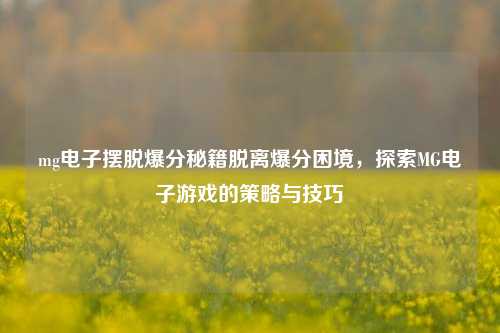 mg电子摆脱爆分秘籍脱离爆分困境，探索MG电子游戏的策略与技巧