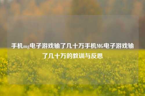 手机mg电子游戏输了几十万手机MG电子游戏输了几十万的教训与反思