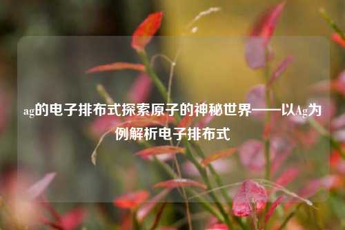 ag的电子排布式探索原子的神秘世界——以Ag为例解析电子排布式