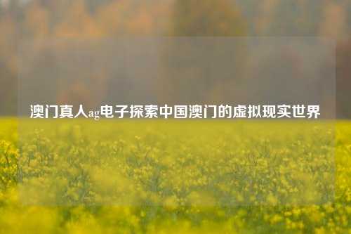 澳门真人ag电子探索中国澳门的虚拟现实世界