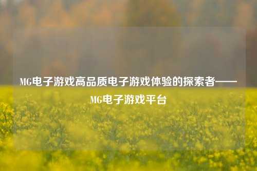 MG电子游戏高品质电子游戏体验的探索者——MG电子游戏平台