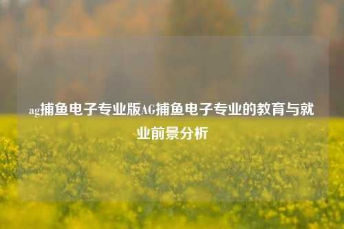 ag捕鱼电子专业版AG捕鱼电子专业的教育与就业前景分析