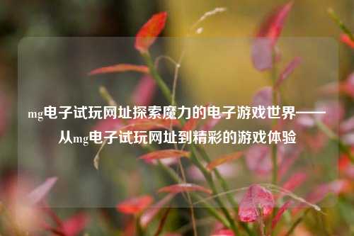 mg电子试玩网址探索魔力的电子游戏世界——从mg电子试玩网址到精彩的游戏体验