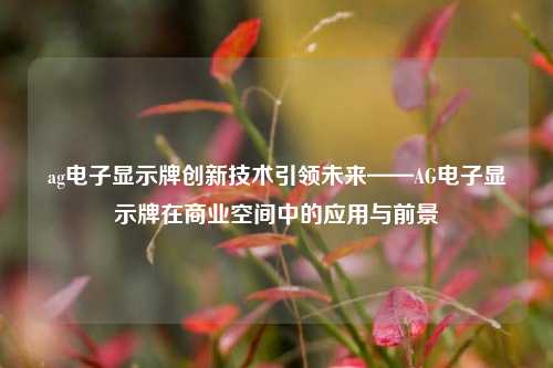 ag电子显示牌创新技术引领未来——AG电子显示牌在商业空间中的应用与前景