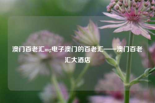 澳门百老汇mg电子澳门的百老汇——澳门百老汇大酒店