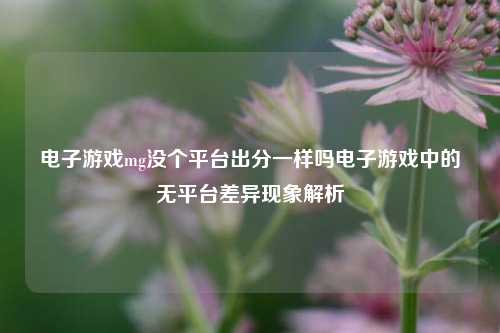 电子游戏mg没个平台出分一样吗电子游戏中的无平台差异现象解析