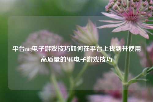平台mg电子游戏技巧如何在平台上找到并使用高质量的MG电子游戏技巧