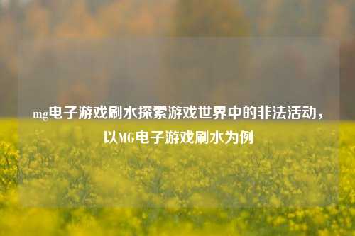 mg电子游戏刷水探索游戏世界中的非法活动，以MG电子游戏刷水为例