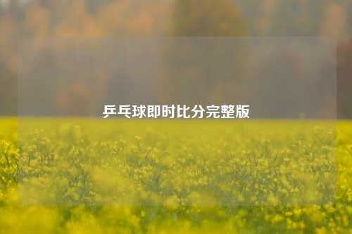 乒乓球即时比分完整版