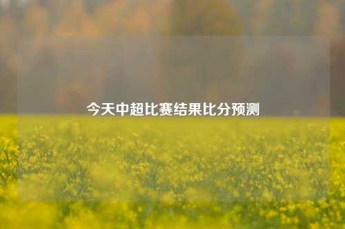 今天中超比赛结果比分预测
