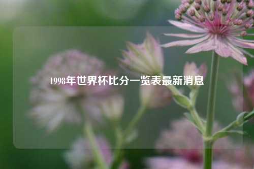 1998年世界杯比分一览表最新消息