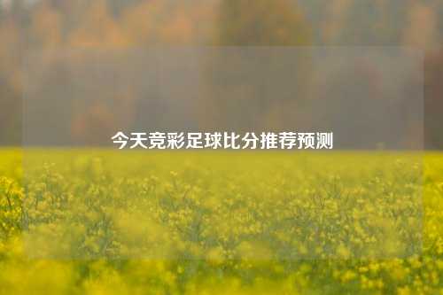 今天竞彩足球比分推荐预测