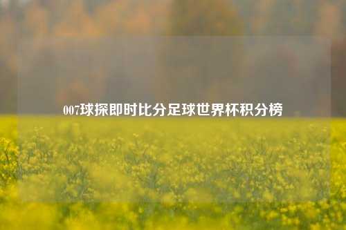 007球探即时比分足球世界杯积分榜