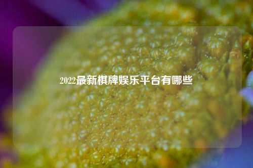 2022最新棋牌娱乐平台有哪些