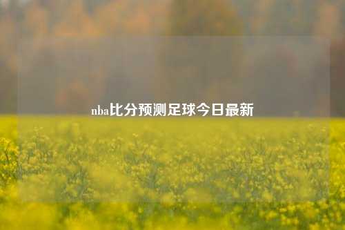 nba比分预测足球今日最新